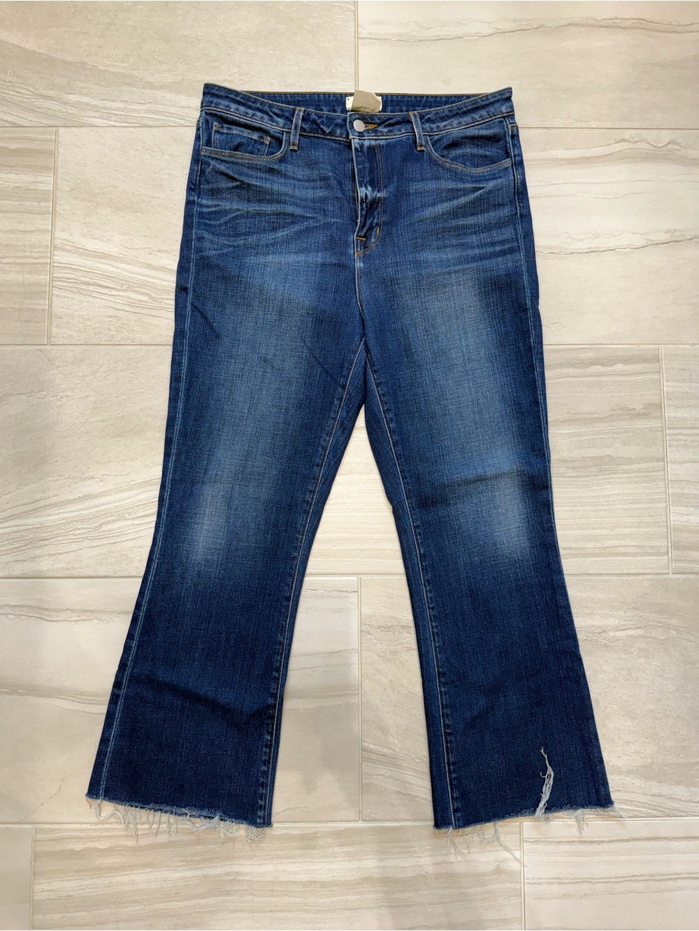 L'AGENCE Dark Blue Denim Flare Jeans